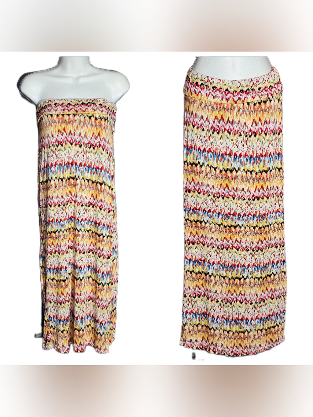18ter Convertible Maxi Skirt Strapless Dress Southwest Split Side Size Small
